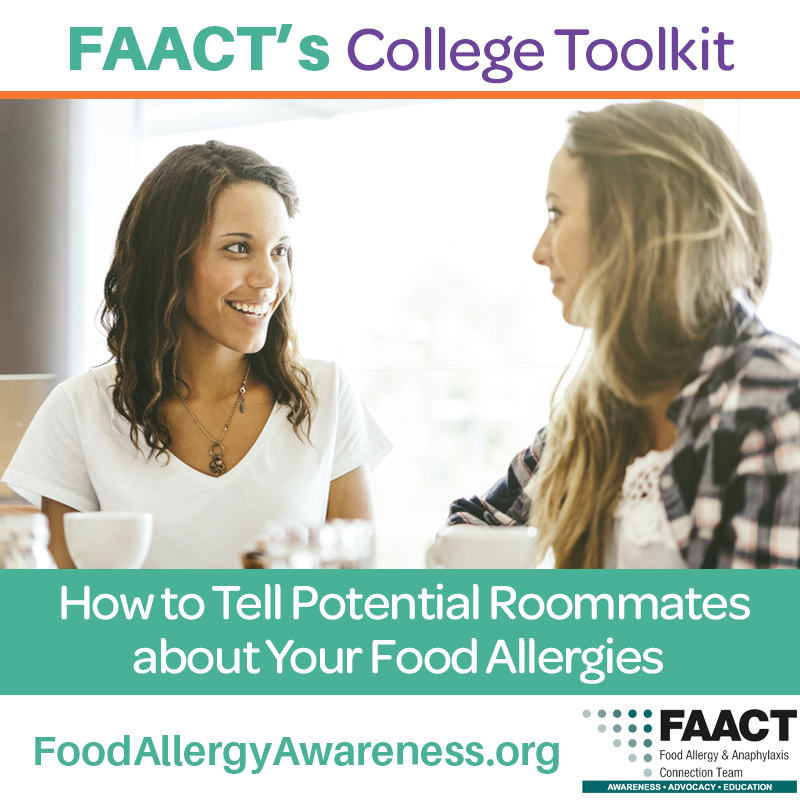 FAACT's College Toolkit - How to tell potential roommates about your food allergies